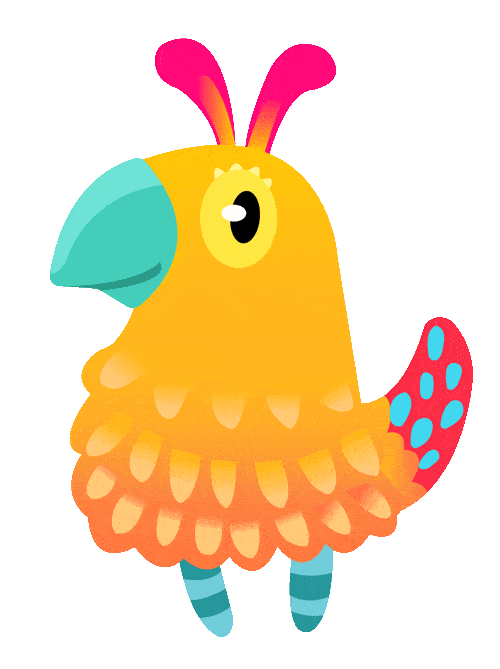 Curioso Bird Rabbit with eyes blinking animation