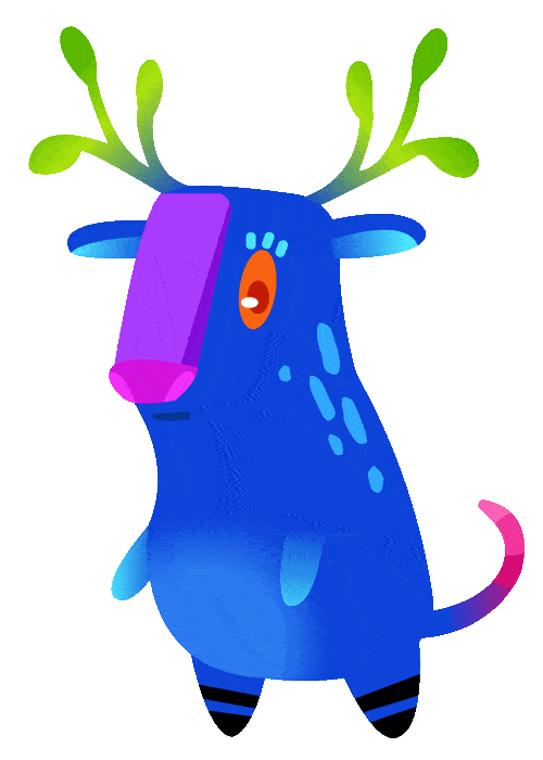 Curioso Moose Bear with eyes blinking animation